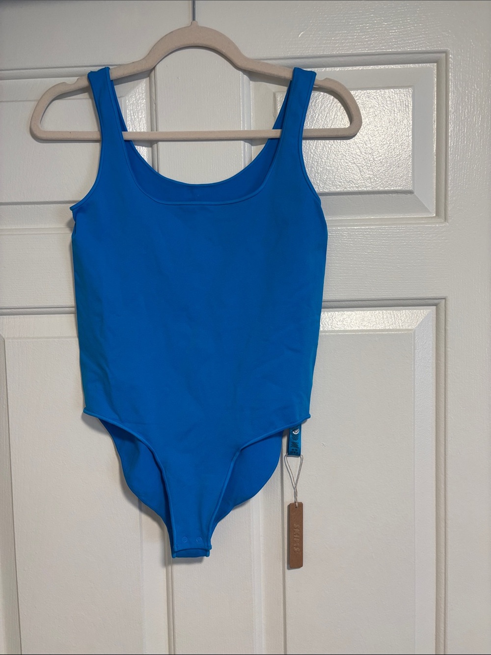 NEW SKIMS Bright Blue Scoop Neck Bodysuit